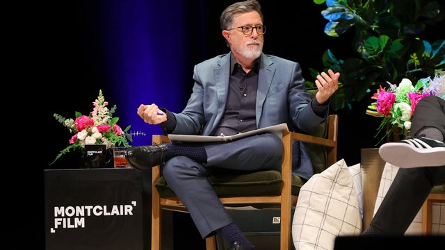 Stephen Colbert speaks onstage during "An Evening with Stephen Colbert and Jim Gaffigan" at Newark's NJPAC as part of the inaugural North to Shore Festival and presented by Montclair Film at NJPAC – Prudential Hall on June 24, 2023 in Newark, New Jersey. 