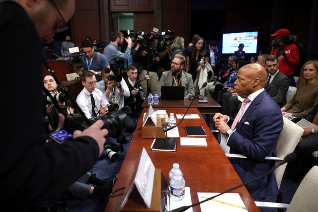 New York City Mayor Eric Adams arrives to testify at a hearing at the U.S. Capitol in Washington, D.C., on March 5, 2025. 
