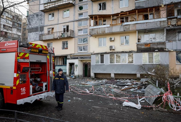 Russian drone strike in Kyiv 