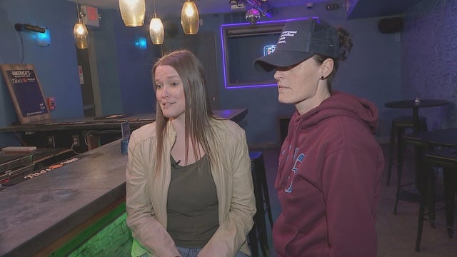 Founders of Watch Party PHL speak to a reporter 
