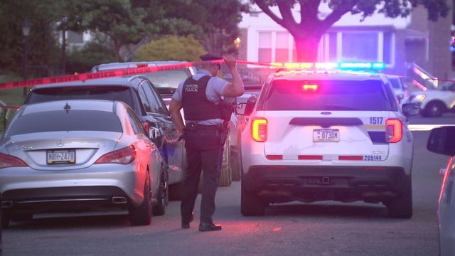 Police car with bright lights and siren 
