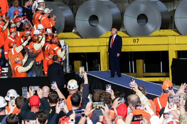 President Trump Speaks On US Steel Deal At US Steel Irvin Works 